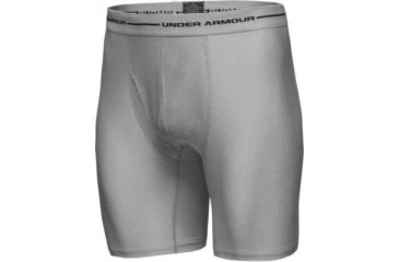 Image of Under Armour Men's HeatGear 9'' Long Boxer Jock - Medium Heather Grey Color 1000669-080