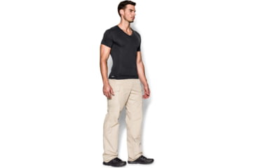 Image of Under Armour Tactical HeatGear Compression V-Neck T-Shirt - Mens, Black, 2X-Large, 12160100012X