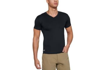 Image of Under Armour Tactical HeatGear Compression V-Neck T-Shirt - Mens, Black, 2X-Large, 12160100012X