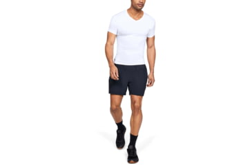 Image of Under Armour Tactical HeatGear Compression V-Neck T-Shirt - Mens, White, 2X-Large, 12160101002X