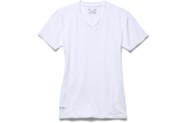 Image of Under Armour Tactical HeatGear Compression V-Neck T-Shirt - Mens, White, 2X-Large, 12160101002X