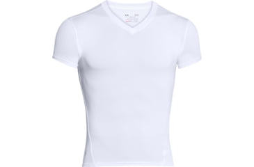 Image of Under Armour Tactical HeatGear Compression V-Neck T-Shirt - Mens, White, 2X-Large, 12160101002X