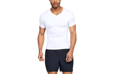 Image of Under Armour Tactical HeatGear Compression V-Neck T-Shirt - Mens, White, 2X-Large, 12160101002X