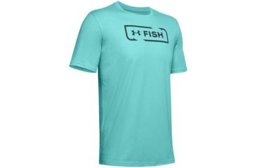 Image of Under Armour UA Fish Logo T-Shirt - Mens, Extra Large, Radial Turquoise, 1331201482XL