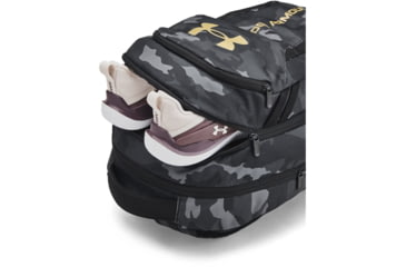 Image of Under Armour Ua Hustle 6.0 Backpack, Black/black/metallic Gold - 1384672001OSFM