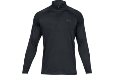 Image of Under Armour UA Tech 1/2 Zip Long Sleeve Shirt - Mens, Black, Small, 1328495001SM