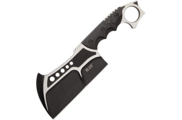 Image of United Cutlery M48 Conflict Cleaver With Vort Knife, 6.25 black oxide coated 2Cr13 stainless cleaver s, Black finger grooved nylon handle, UC3425