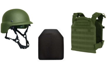 Image of United Shield Active Shooter Level IV, PST 650 Helmet, 2 10inX12in Zeta6h Plates, OD Green, Small ASLIV-S-ODG