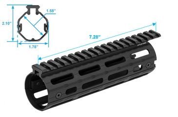 Image of Leapers AR15 Super Slim M-LOK Drop-in Carbine Length Rail, Black, MTU001SSM