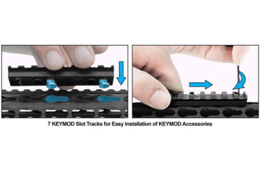 Image of UTG Pro Keymod Ruger RPR 15in Super Slim Free Float Handguard, Black, MTU041SSK