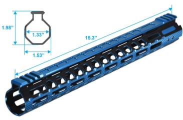 Image of UTG Pro M-LOK AR15 15in Ultra Slim Rail, Black / Blue 2-Tone, MTU019SSM3B2
