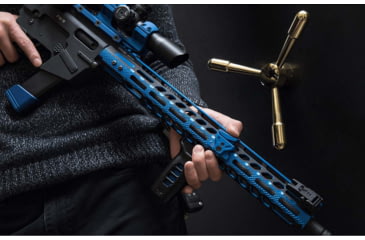 Image of UTG Pro M-LOK AR15 15in Ultra Slim Rail, Black / Blue 2-Tone, MTU019SSM3B2