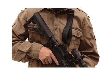 Image of UTG Pro Single Point Bungee Sling with QD Sling Swivel, Black, PVC-GB507B