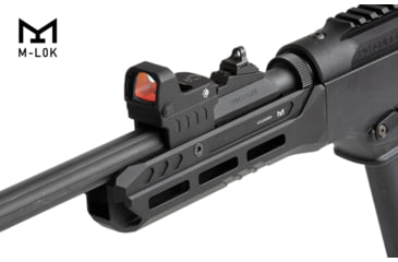 Image of UTG Pro Super Slim M-LOK Forend for Ruger PC Carbine, 8 Slots, Matte Black Anodized 6061-T6 Aluminum, Black, MTU050SSM