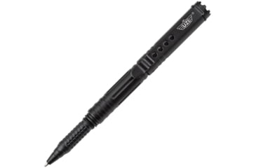 Image of UZI Crown Bezel Tactical Pen With Aluminum Body, 6.13in Overall, Black Titanium Coated Aluminum Body, Accepts Standard And Fisher Space Pen Refills, Crown Bezel, UZI-TACPEN20-BK