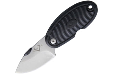 Image of V NIVES Hermit Crab Linerlock Folding Knife, 2in Closed, 1.5in Stonewash 8Cr13Mov SS Blade, Black Grooved Frn Handle, Thumb Disk, Pocket Clip, V17FRNPBK