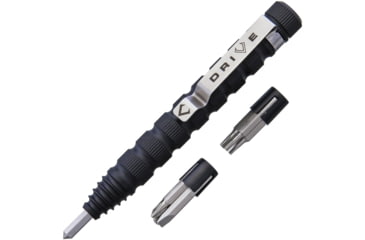 Image of V NIVES Multi Tool Pen, 4.75in Overall, Black Aluminum Handles, Pocket Clip, Contains 7x 1/8in Driver Bits, VMT20ALBK
