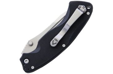 Image of V NIVES Olympian Linerlock Folding Knife, 5in Closed, 3.75in Satin 154Cm SS Blade, Black Textured G10 Handle, Thumb Stud, Pocket Clip, Black Synthetic Storage Case, V11GPBK