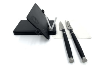 Image of V NIVES Pineland CarniVore Dining Set, VG-10 Knife Blade, Black G10 Handles, Injection Molded Case, VPDS28PGBK