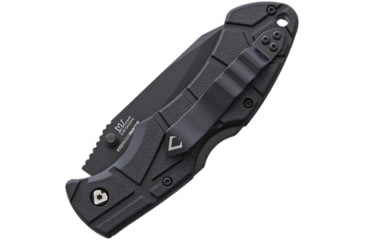 Image of V NIVES Rocky II Lockback Folding Knife, 4.63in Closed, 3.25in Black Oxide Coated D2 Tool Steel Drop Point, Black Sculpted Frn Handle, Thumb Stud, Pocket Clip, Storage Case., V09FRNPBBK2