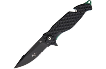 Image of V NIVES TGL Trailblazer Linerlock Blk Folding Knife, 3.75 black finish partially serrated D2 tool stee, Black FRN handle, V23GPSBGBK
