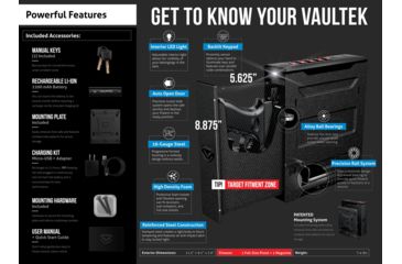 Image of Vaultek Safe NSL20 Slider WiFi Pistol Vault, Covert Black NSL20-BK