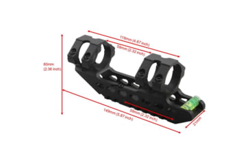 Image of Vector Optics 30mm One Piece Weaver Level Mount Ring Extra Long w/ Bubble Level, Black, SCACD-09