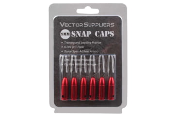 Image of Vector Optics Snap Caps, Pistol, 9mm Luger, 6 Rounds/ Pack, w/ Sling, Red, SCSC-04