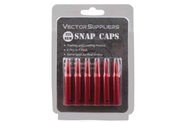 Image of Vector Optics Snap Caps, Rifle, .223 Remington, 6 Rounds/ Pack, w/ Sling, Red, SCSC-01