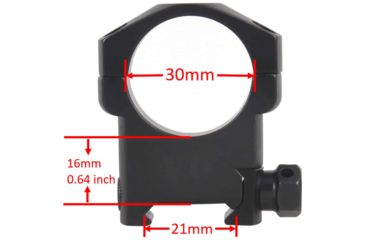 Image of Vector Optics Tactical Rifle Scope Rings, 30mm Tube, Picatinny/ Weaver, 31mm Height, 6063-T6, Matte, Black, SCTM-08