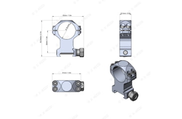 Image of Vector Optics X-Accu 25.4mm Picatinny Rings, 1.25in, Chorme, XASR-2502