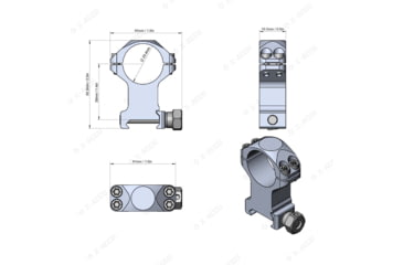 Image of Vector Optics X-Accu 25.4mm Picatinny Rings, 1.4in, Chorme, XASR-2503