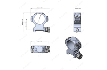 Image of Vector Optics X-Accu 25.4mm Picatinny Rings, 1in, Chorme, XASR-2501