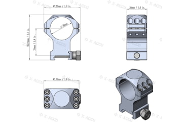 Image of Vector Optics X-Accu 30mm Picatinny Rings, 1.5in, High Profile, Chorme, XASR-3003
