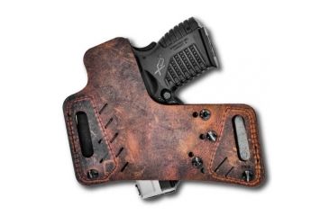 Image of Versacarry Protector S3 IWB/OWB Holster, Right Hand, Adjustable Fit, Distressed Brown, 52311