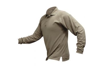 Image of Vertx Men's Coldback Long Sleeve Polo Shirt, Tan, Size Small VTX4020TNP-SMALL