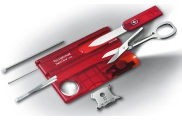 Image of Victorinox SwissCard Lite White Light Swiss Army Multi Tools Ruby 0.7300.T-X2