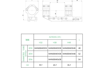Image of Victrix Armaments Decumanus M4 Rifle Scope Rings - Key, 34in dia, 48in, Black, M4N00K.3448