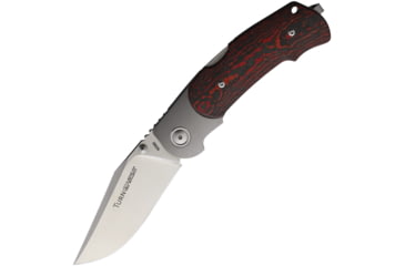Image of Viper TURN Lockback Green Micarta Folding Knife, 3.25 satin finish Bohler M390 stainless blade, Black and red carbon fiber handle, V5986FCL