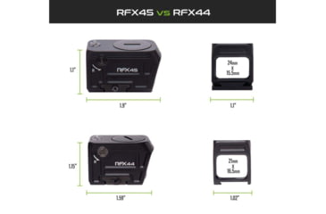 Image of Viridian Weapon Technologies RFX44 Compact Green Dot Reflex Sight, 5 MOA Green Dot Reticle, Picatinny High Mount for 1/3 Co-Witness, Black, 981-0113