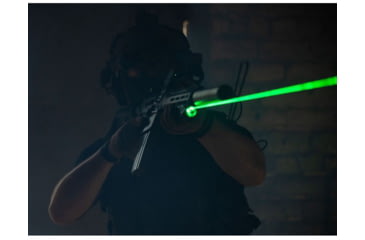 Image of Viridian Weapon Technologies 4LUX 2K DUO 1850 Lumens Angled Foregrip LED Weapon Light with Green Laser, Rechargeable Lithium Battery, Rifle, FDE, 912-0104