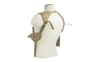 Image of VISM Ambidextrous Horizontal Shoulder Holster/Double Magazine Holder/Tan, TAN CV2909T