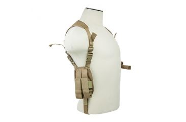 Image of VISM Ambidextrous Horizontal Shoulder Holster/Double Magazine Holder/Tan, TAN CV2909T