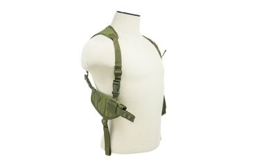 Image of VISM Ambidextrous Shoulder Holster w/ Magazine Holder, Green CV2909G