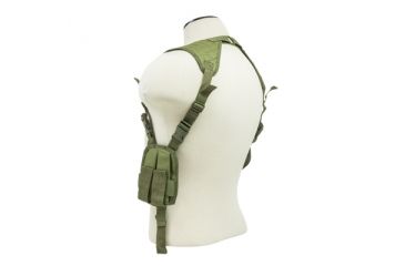 Image of VISM Ambidextrous Shoulder Holster w/ Magazine Holder, Green CV2909G