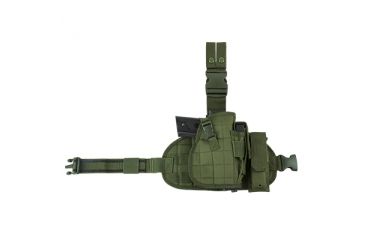 Image of VISM 2956 Drop Leg MOLLE Panel/Holster/Pistol Magazine Pouch, Green CVDLHOL2956G