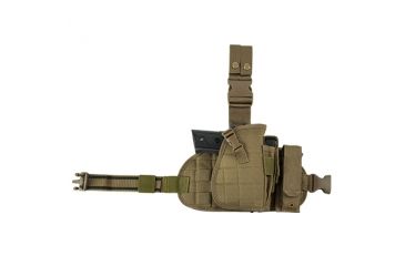 Image of VISM 2956 Drop Leg MOLLE Panel/Holster/Pistol Magazine Pouch, Tan CVDLHOL2956T
