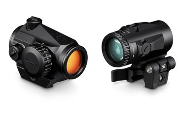 Image of Vortex Crossfire II 2 MOA Reflex Red Dot Sight, 1x22mm, Red Dot Reticle, Anodized Matte, Black, w/Vortex V3XM Micro 3x22mm Magnifier, CF-RD2-KIT1