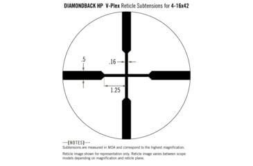 Image of OpticsPlanet Exclusive Vortex Diamondback HP 4-16x42mm Rifle Scope, 1in Tube, Second Focal Plane, V-Plex Reticle, Matte, Hard Anodized, Black, DBK-10021