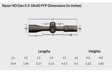 Image of Vortex Razor HD Gen II 3-18x50mm Rifle Scope, 34mm Tube, First Focal Plane, Stealth Shadow, Anodized, Red EBR-7C MRAD Reticle, Mil Rad Adjustment, Multi, RZR-31805